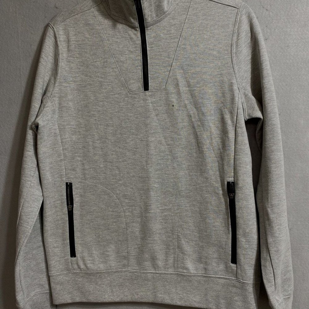 Prince & Fox  Unisex Gray ‎ Fleece Pullover  sweater with zip pockets SZ S NWT